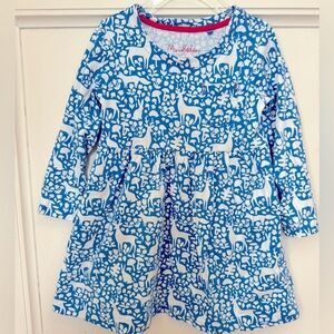 Boden girls dress 4-5Y woodland print
